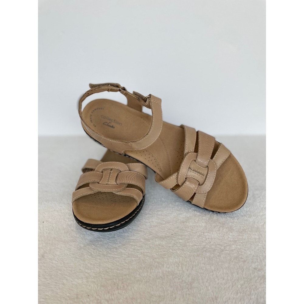 Clarks Ultimate Comfort Collection Tan Leather Strappy Sandals Womens 9 M travel